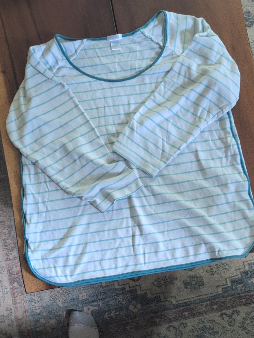 Lake Light Blue Striped Pajama Top